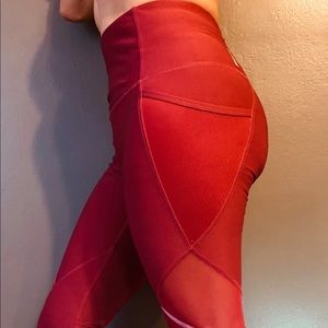 Red Leggings with Straps